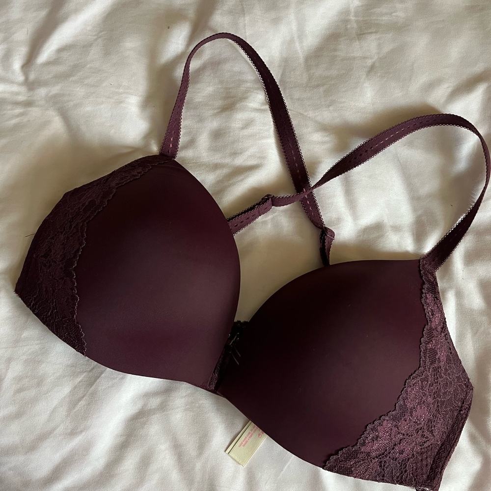 2 Bras UNCOMMON/ SENSE Burgundy Woman’s Bras Sz 34D - Picture 4 of 7